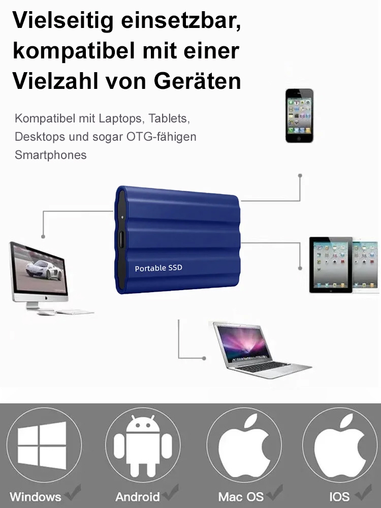 Tragbare Solid-State-Festplatte, große Kapazität, 3.0-Hochgeschwindigkeitsübertragung