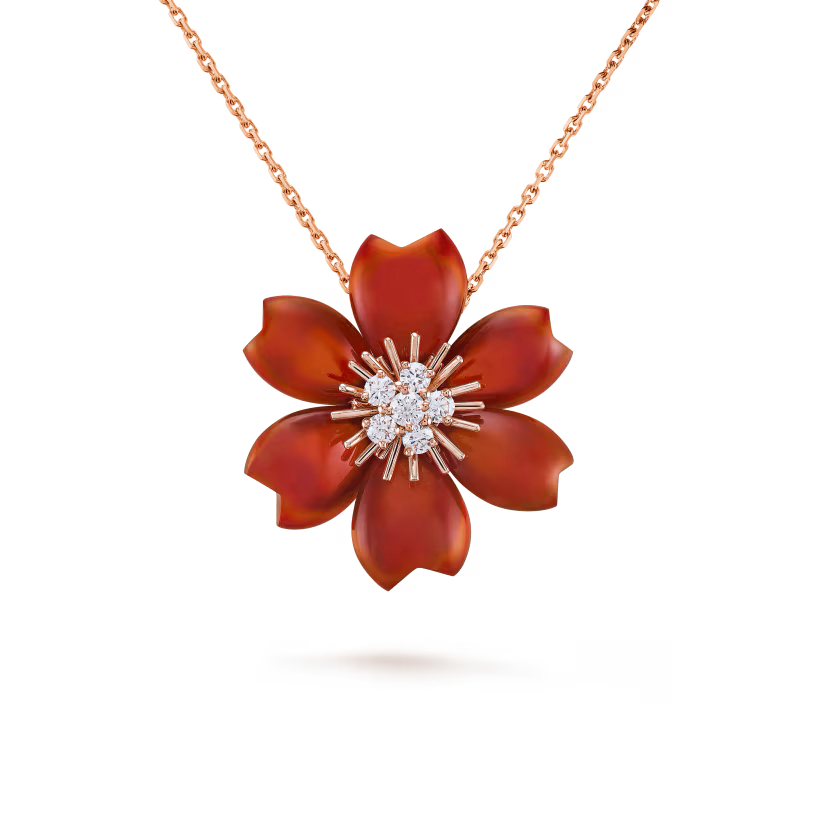 Rose de Noel clip pendant, small model