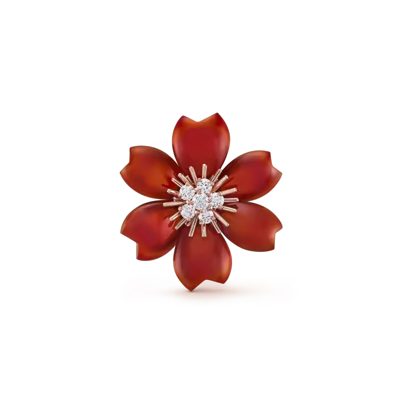 Rose de Noel clip pendant, small model