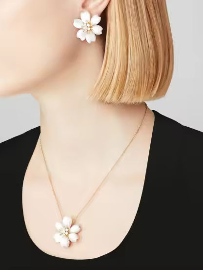 Rose de Noël clip pendant, small model