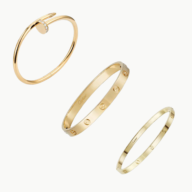 3‑Piece Icon Stack – Love Bracelet, Clou & Diamonds