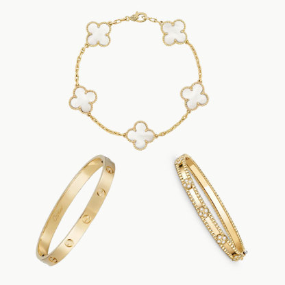 3‑Piece Icon Stack – Love Bracelet, Clou & Clover