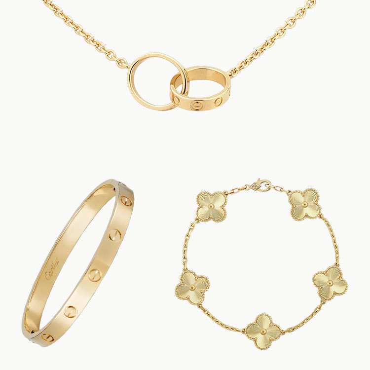 3-Piece Set Yellow Gold & Luck Gift