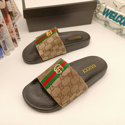 DOUBLE G Supreme Monogram Slide Sandals