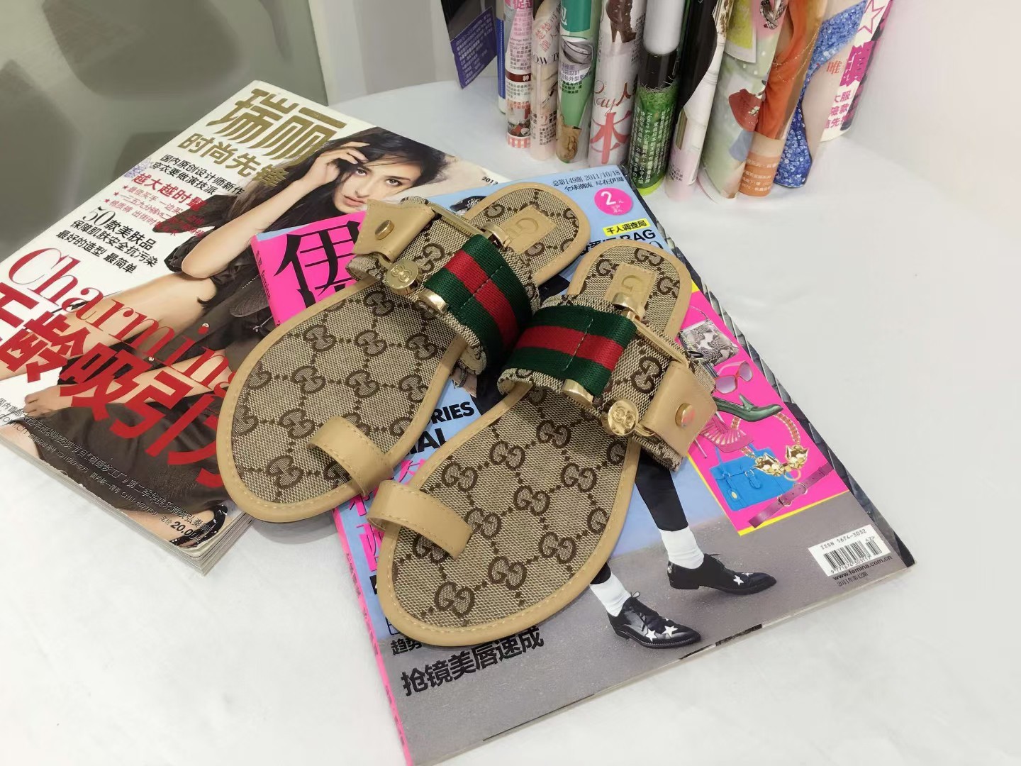 WOMEN'S DOUBLE G MATELASS脡 CANVAS SLIDE SANDAL