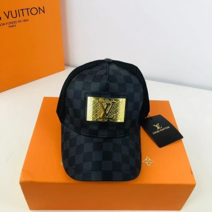 Metal LOGO Color Block Print Baseball Mesh Cap