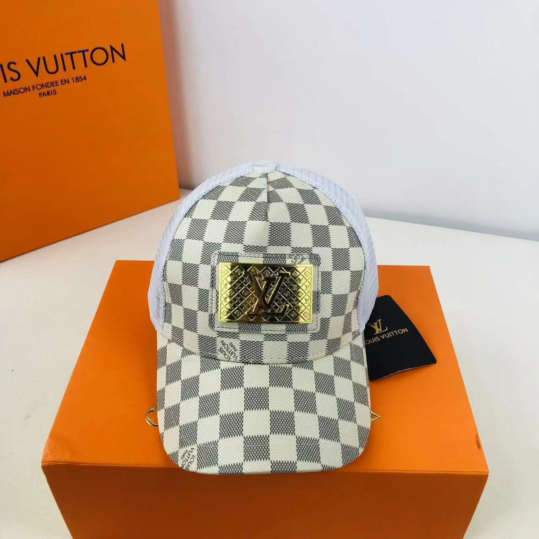 Metal LOGO Color Block Print Baseball Mesh Cap