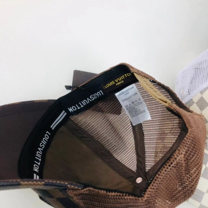 Metal LOGO Color Block Print Baseball Mesh Cap