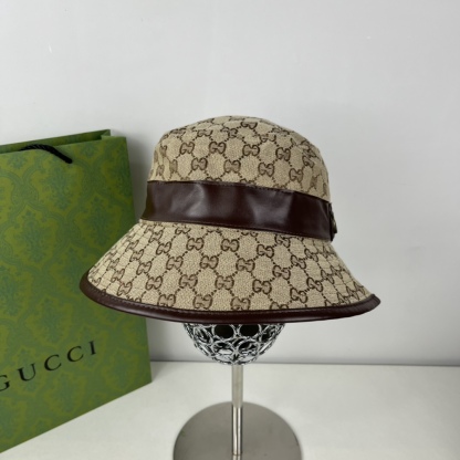 CANVAS BUCKET HAT WITH DOUBLE G