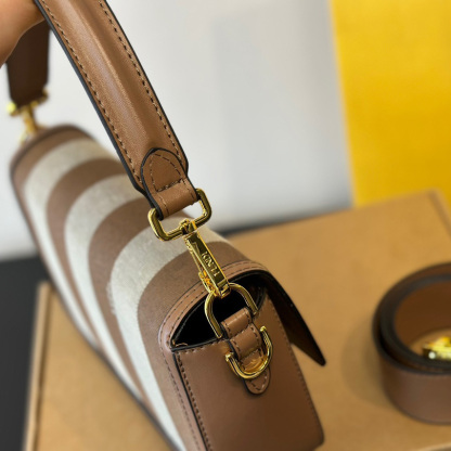 Baguette striped fabric bag