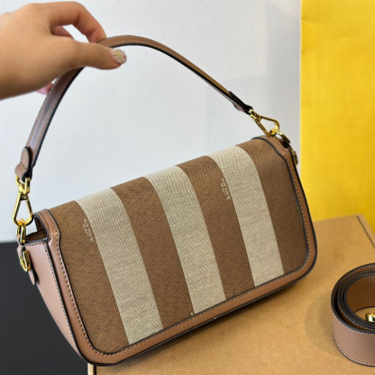 Baguette striped fabric bag