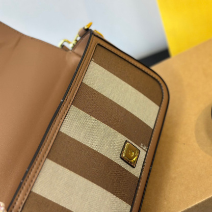 Baguette striped fabric bag