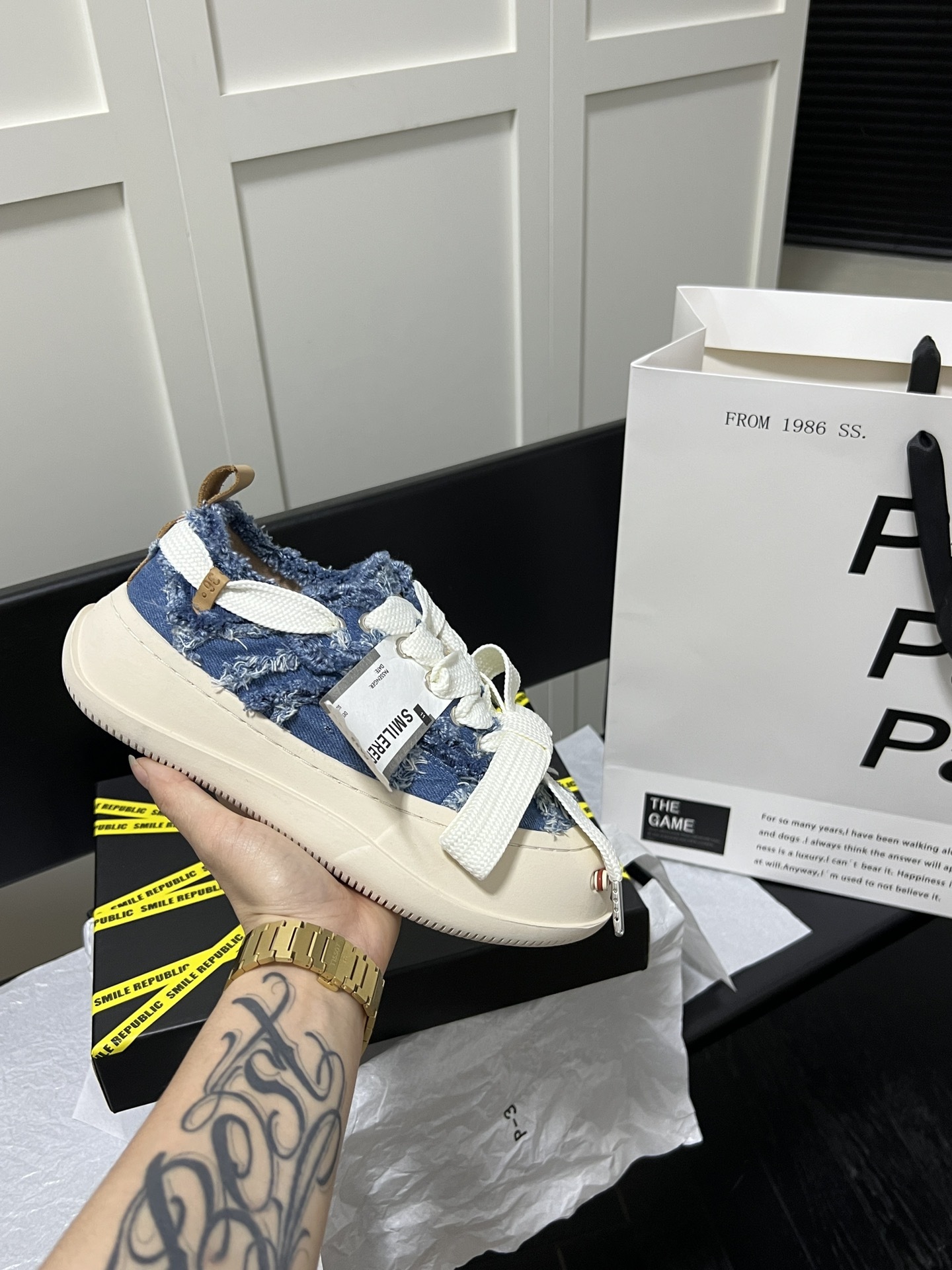 Denim Blue Low Canvas Sneaker Spring Fashion 2024 Canvas Shoes