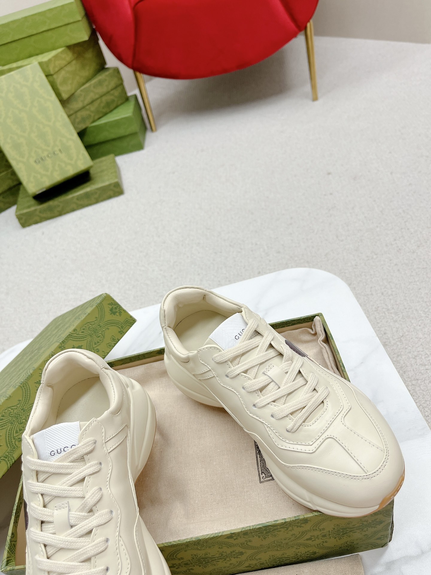 Calfskin Mickey Mouse Womens Rhyton Sneakers