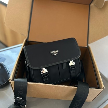 Re-Nylon and Saffiano leather shoulder bag