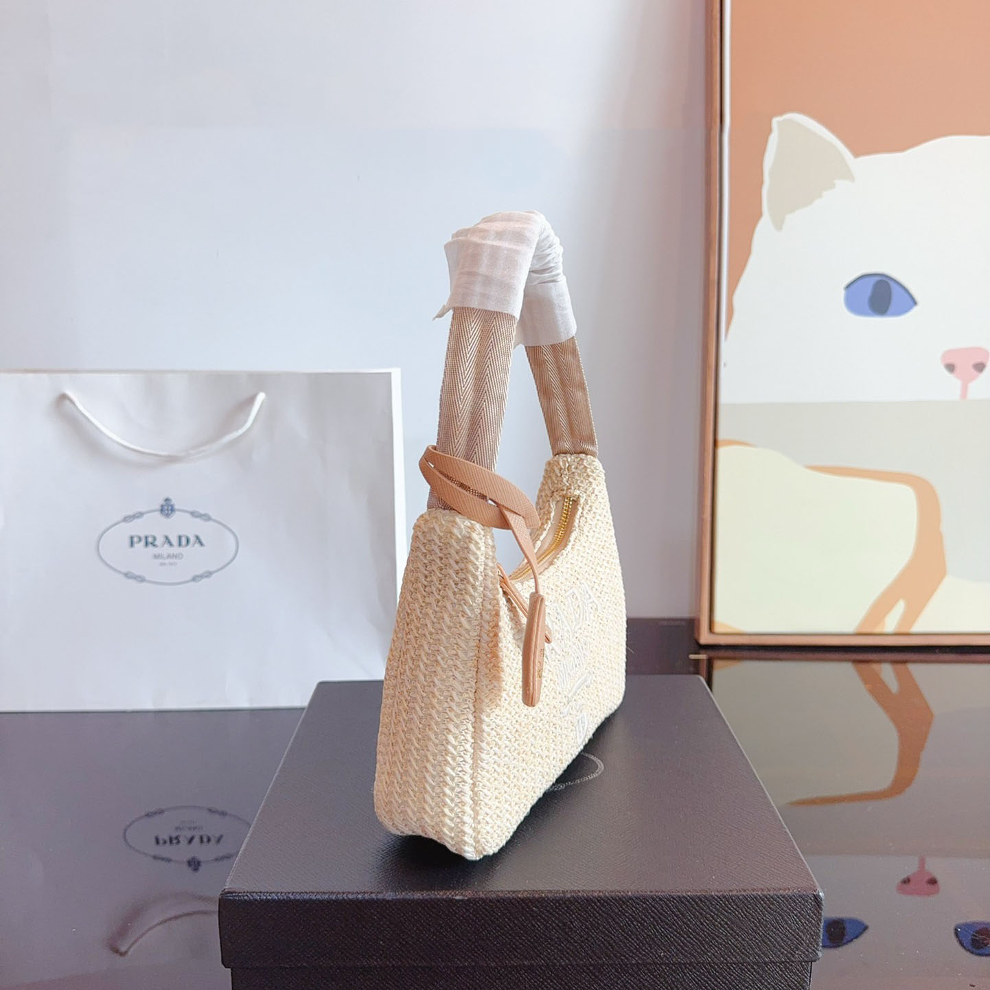 Yarn Raffia Effect Crochet Mini Re-Edition Shoulder Bag