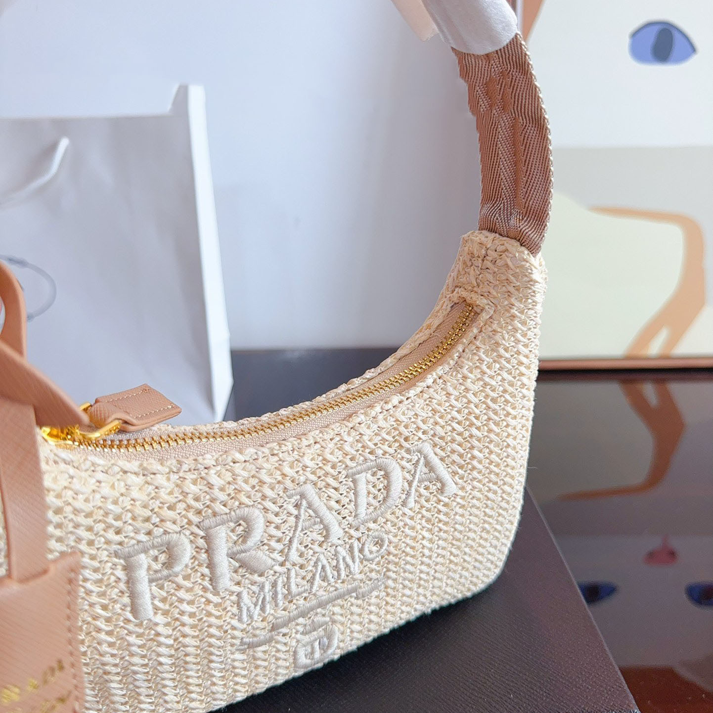 Yarn Raffia Effect Crochet Mini Re-Edition Shoulder Bag