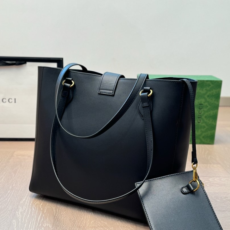 New Sakai Calfskin Lux Medium Dahlia Tote Black