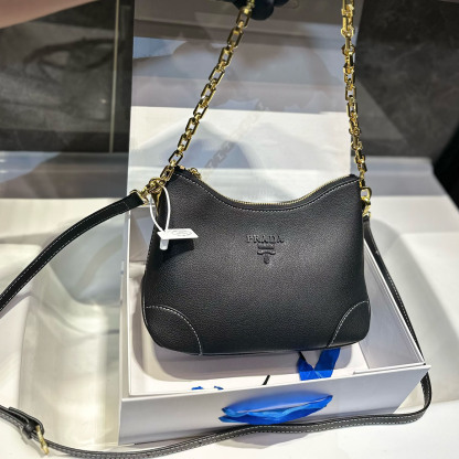 Vitello Phenix Leather Web Stripe Strap Crossbody