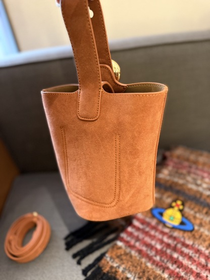 Pebble Bucket bag in soft grained calfskin