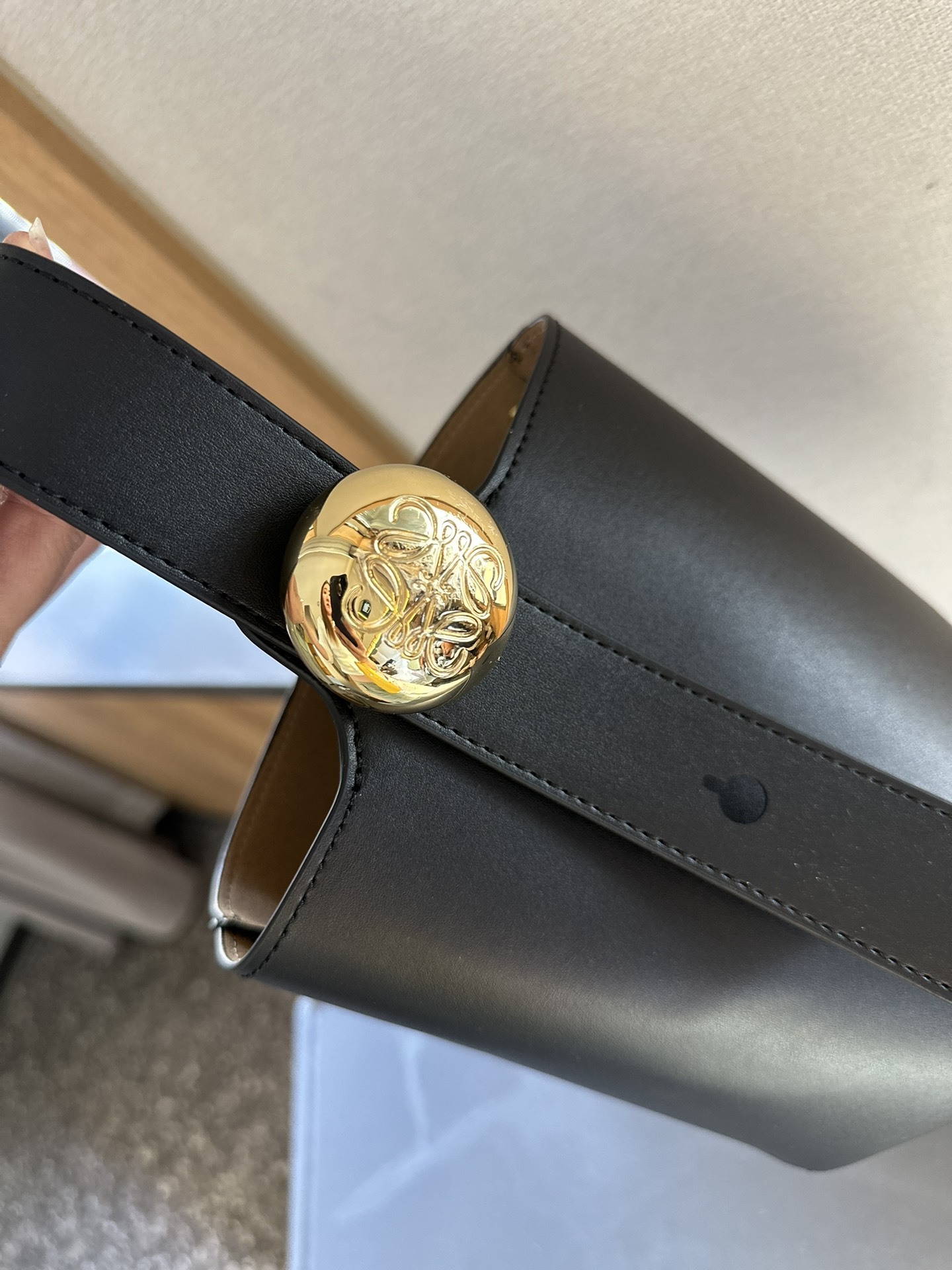 Pebble Bucket bag in soft grained calfskin