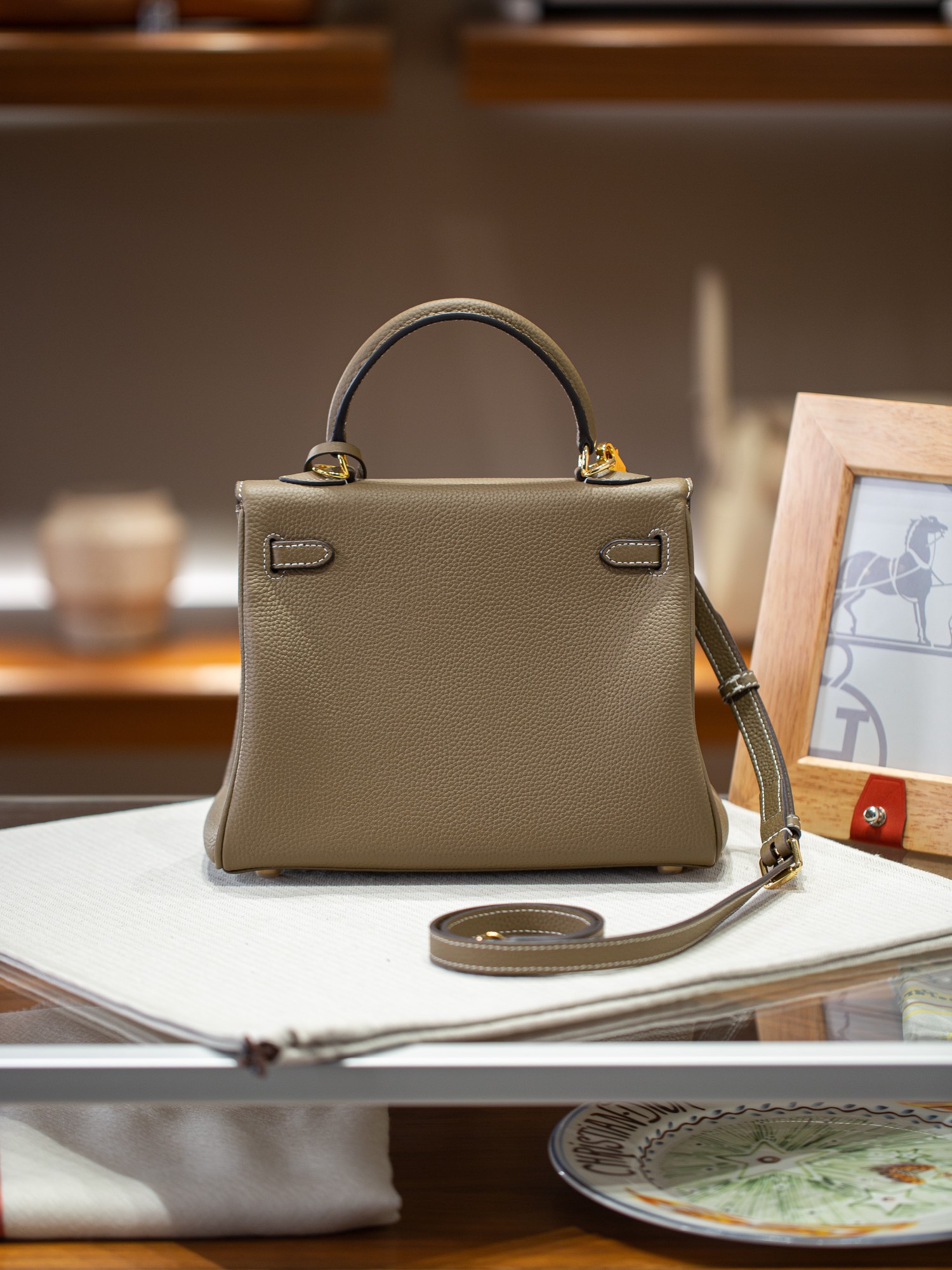 KELLY 25 FIRST LAYER TOGO COWHIDE GREY