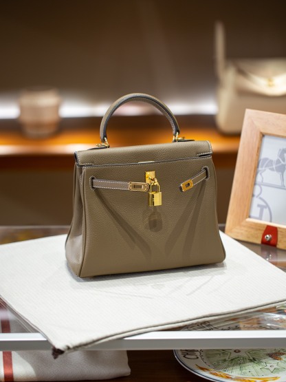 KELLY 25 FIRST LAYER TOGO COWHIDE GREY