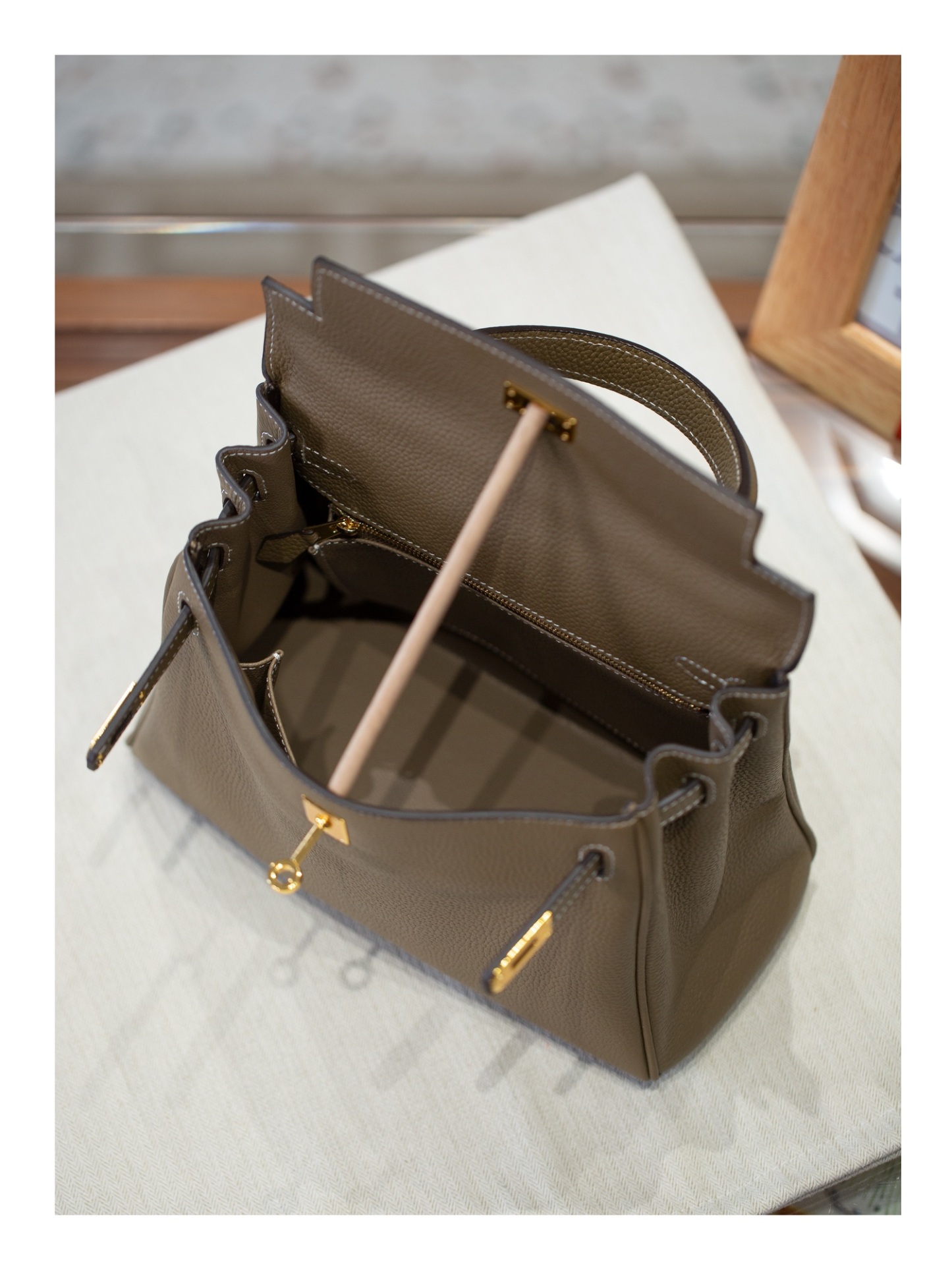 KELLY 25 FIRST LAYER TOGO COWHIDE GREY