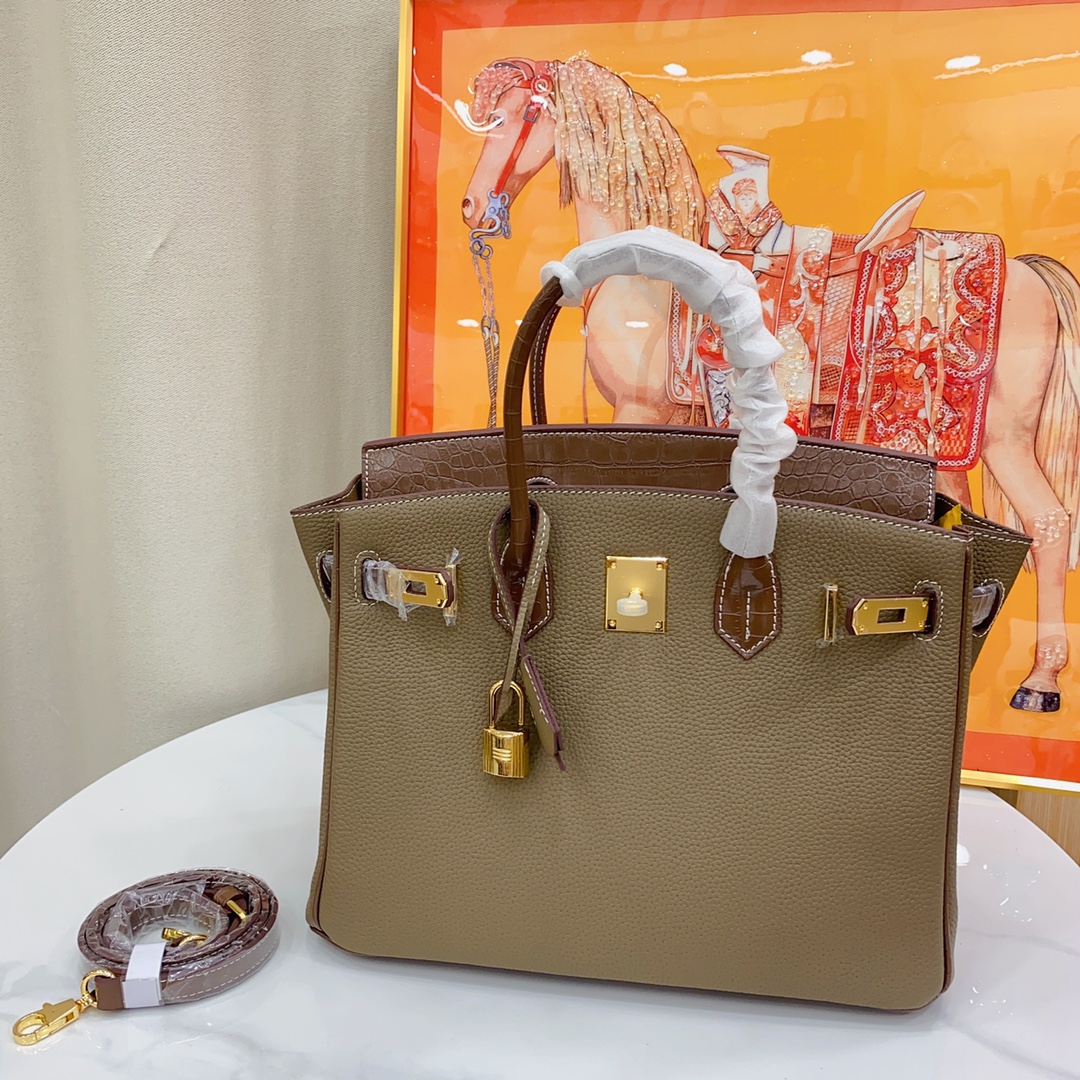 Herthtmes Togo Matte Alligator Birkin Touch 25/30