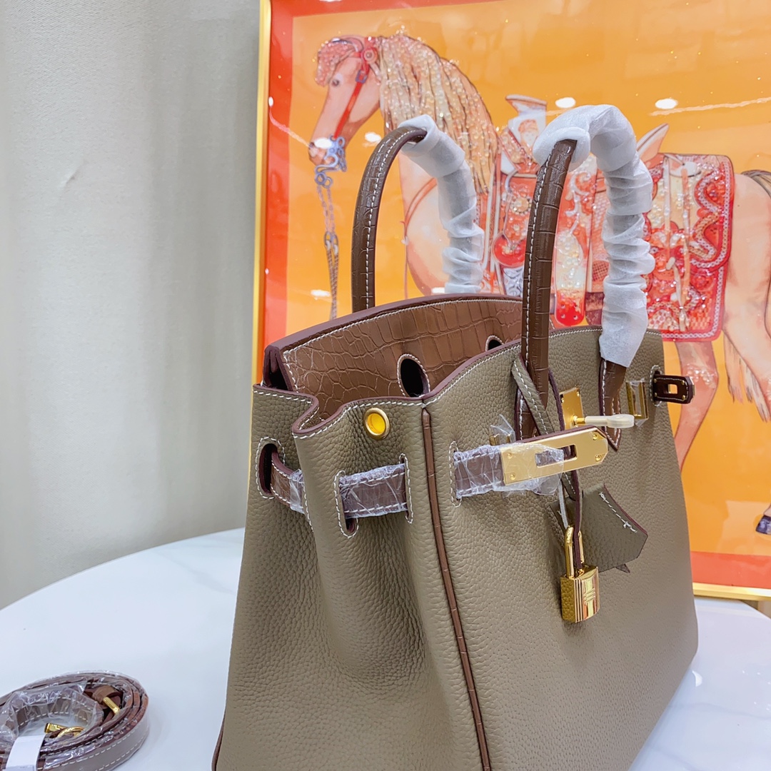 Herthtmes Togo Matte Alligator Birkin Touch 25/30