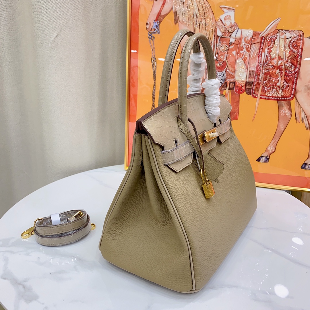 Herthtmes Togo Matte Alligator Birkin Touch 25/30