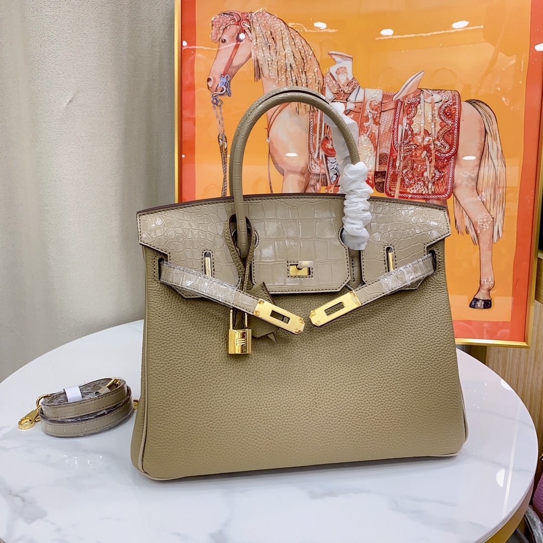 Herthtmes Togo Matte Alligator Birkin Touch 25/30