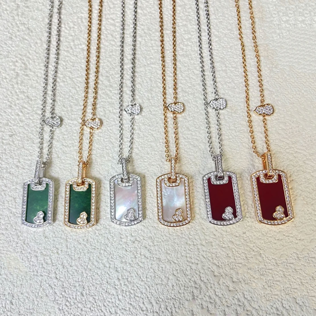 Wulu small tag pendant with diamonds