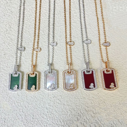 Wulu small tag pendant with diamonds