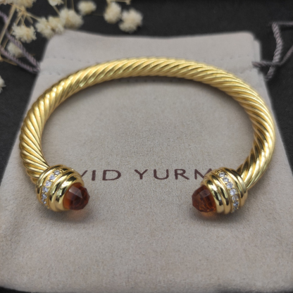 [Copy]Classic Cablespira® Bracelet 18K Yellow Gold with Half Diamonds, 7mm