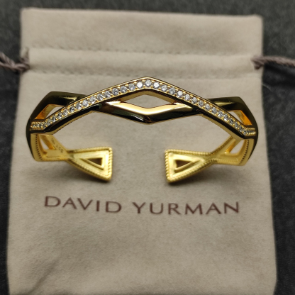 [Copy]Zig Zag Stax™ Two Row Cuff Bracelet Sterling gold with Diamonds, 13mm