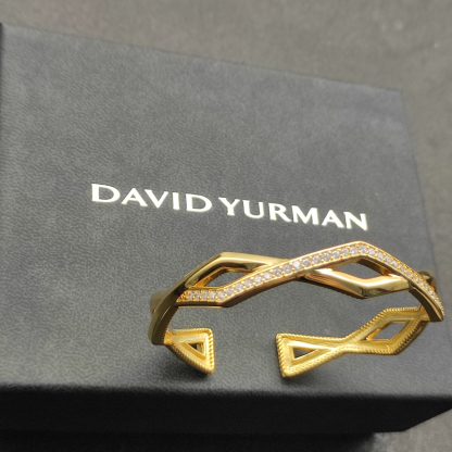 [Copy]Zig Zag Stax™ Two Row Cuff Bracelet Sterling gold with Diamonds, 13mm