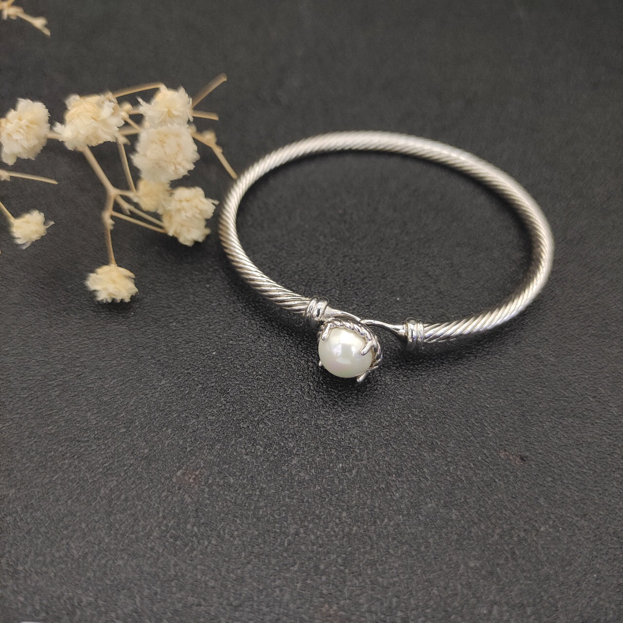 Petite Chatelaine® Bracelet Sterling Silver with Pearl, 3mm