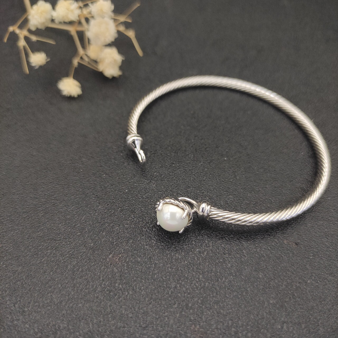 Petite Chatelaine® Bracelet Sterling Silver with Pearl, 3mm