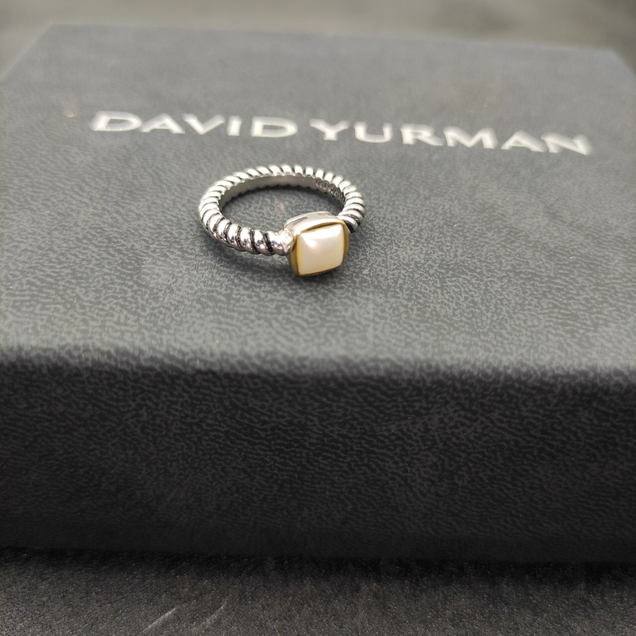 DY Mercer®Stone Ring Sterling Silver with Pearl, 0.6cm