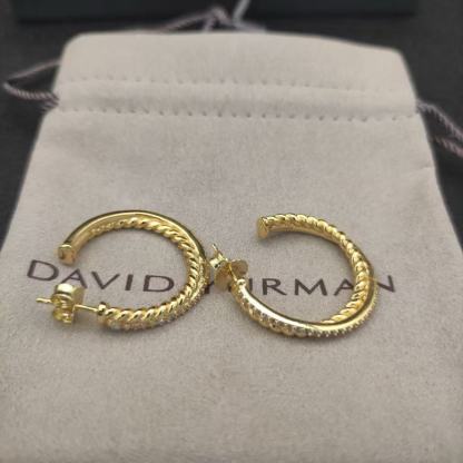 Pavé Crossover Hoop Earrings 18K Yellow Gold with Diamonds