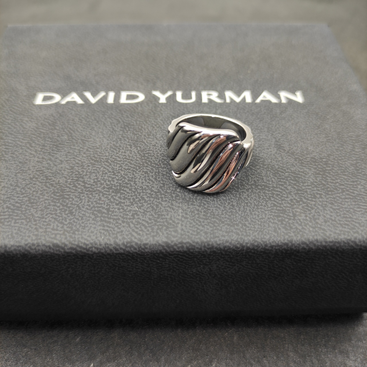 Sculpted Cable Ring Sterling Silver, 17mm