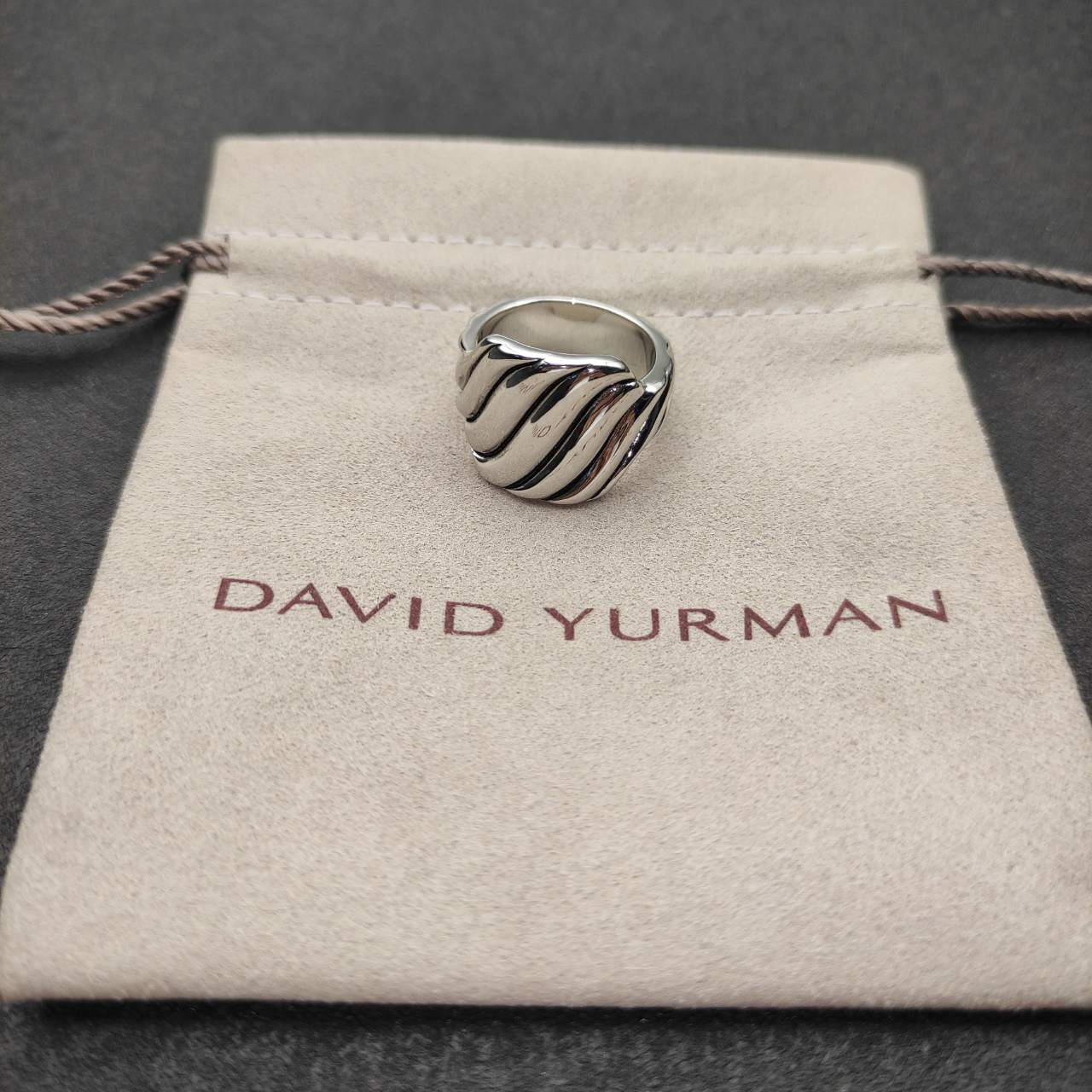 Sculpted Cable Ring Sterling Silver, 17mm