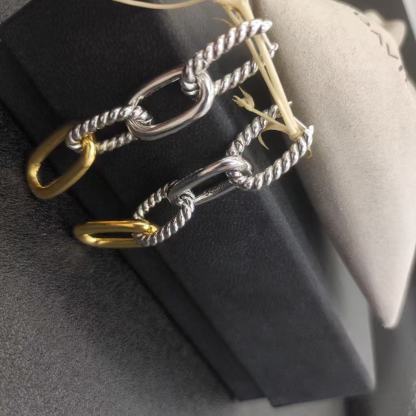 DY Mercer® Linked Drop Earrings Sterling Silver 14K Yellow Gold with