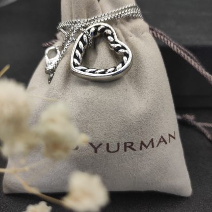 Dathtvid Yurthtman Open Heart Cable Pendant in Sterling Silver