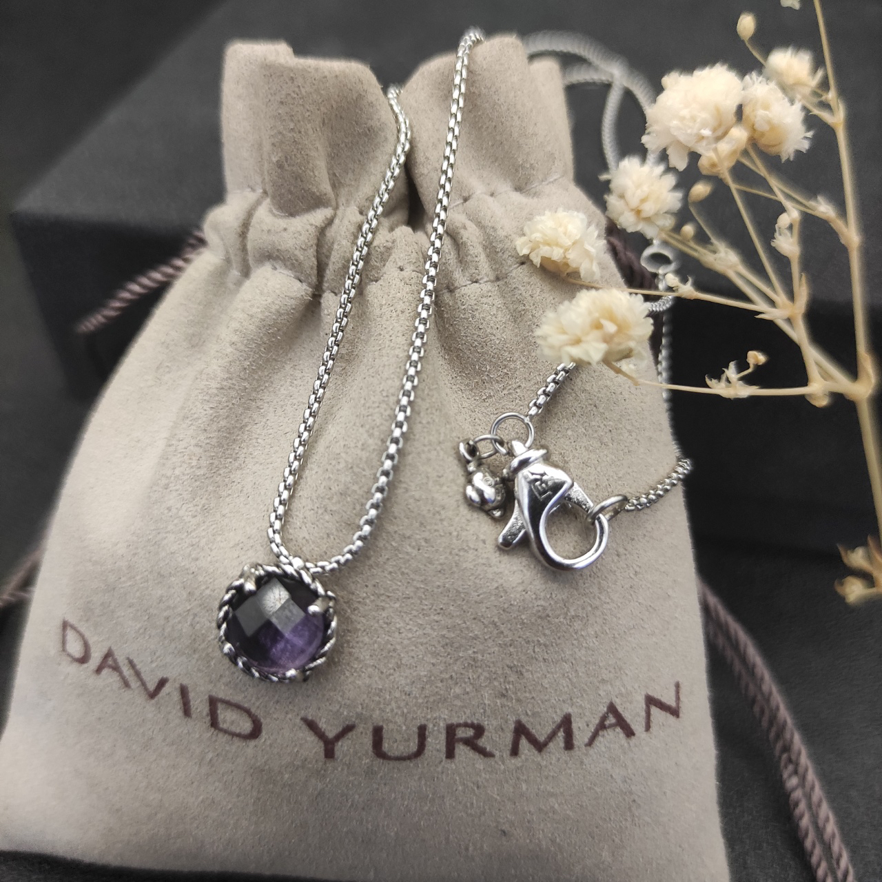 Petite Chatelaine® Necklace Sterling Silver with Amethyst, 10mm