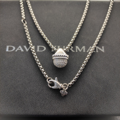 Dathtvid Yurthtman Acorn Pendant Necklace Sterling Silver Diamond