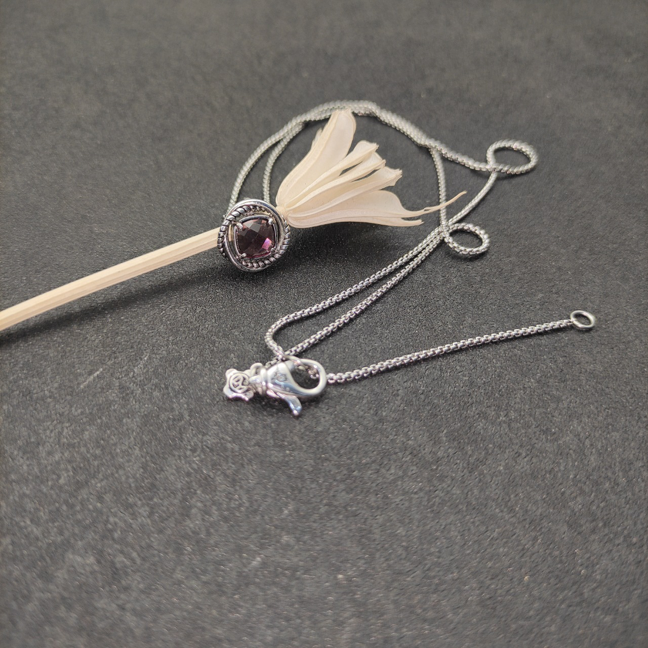 Petite Chatelaine® Necklace Sterling Silver with Amethyst, 10mm