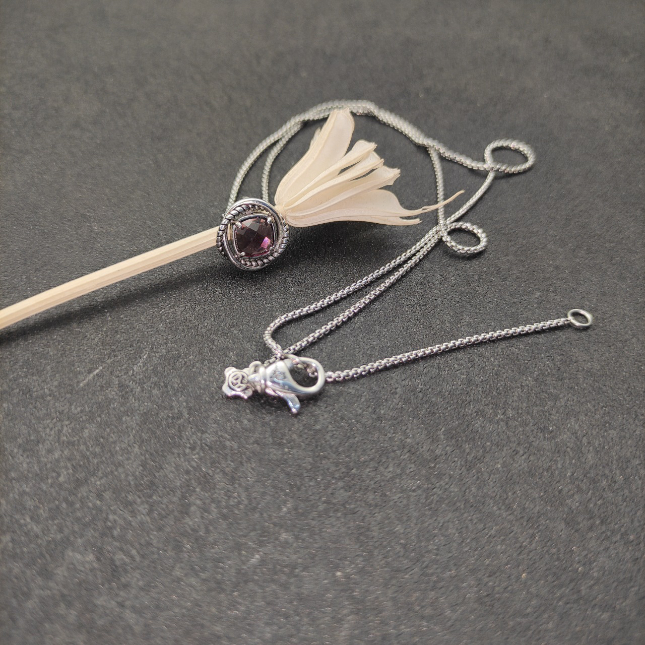 Petite Chatelaine® Necklace Sterling Silver with Amethyst, 10mm