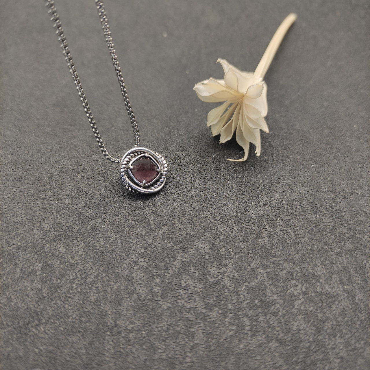 Petite Chatelaine® Necklace Sterling Silver with Amethyst, 10mm